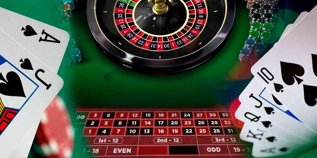 Roulette, blackjack and poker