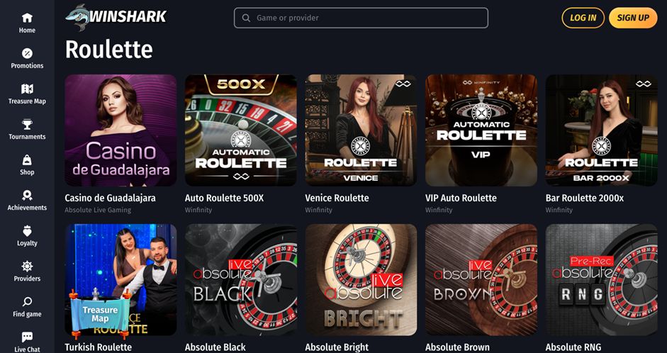 winshark casino roulette